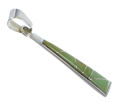 Turquoise Inlay And Genuine Sterling Silver Southwest Pendant WX57961
